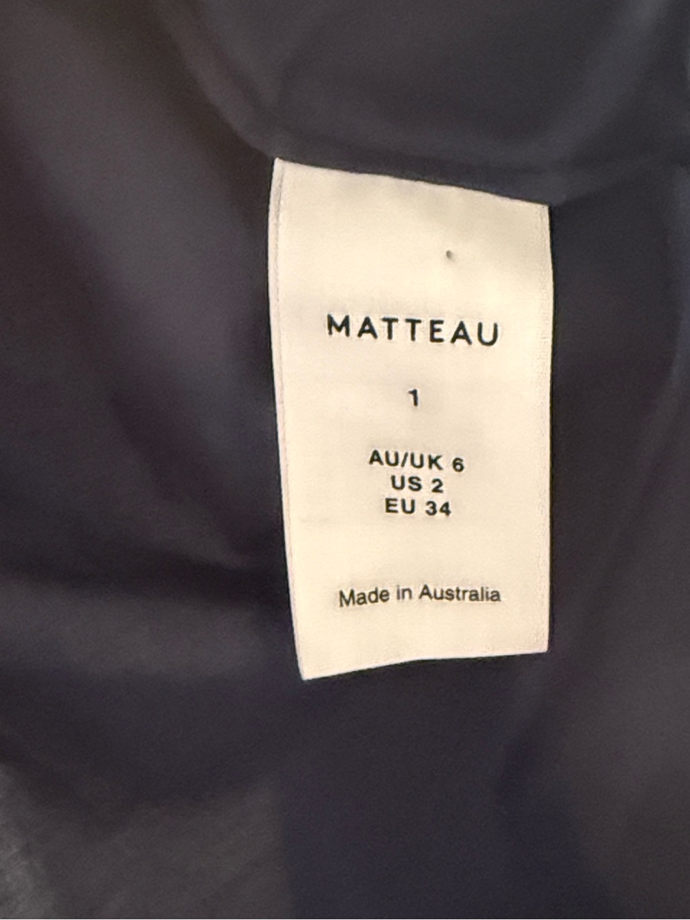 Matteau Voluminous Blouse Cotton Silk Midnight Blue US 2 - Picture 10 of 12